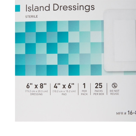 McKesson Adhesive Island Dressing 6 X 8 Inch box close-up