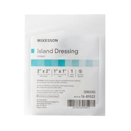 McKesson Adhesive Island Dressing  6 X 6 Inch each packaging