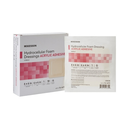 McKesson Hydrocellular Foam Dressing 6 X 6 Inch With Acrylic Adhesive