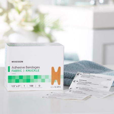 McKesson Fabric Knuckle Adhesive Strip  1-1/2 X 3 Inch in home setting