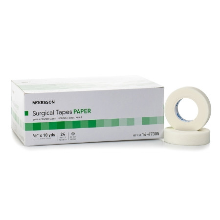 McKesson White Paper Tape 1/2 Inch X 10 Yard