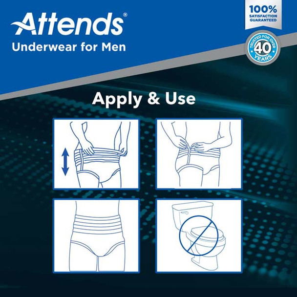 Attends Discreet Underwear for Men, Adult Pull Ups Instructions