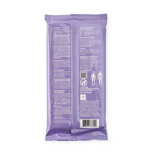 ReadyBath Fresh Standard No-Rinse Bathing Cloths back of package