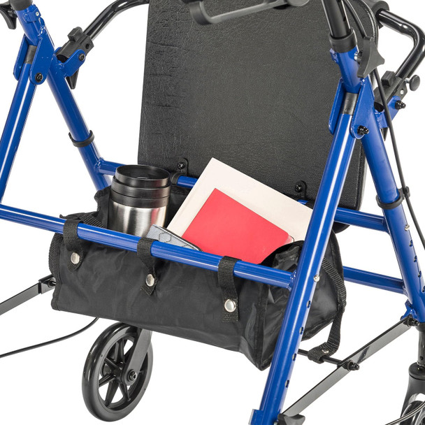 Drive 4 Wheel Rollator, Blue pouch view