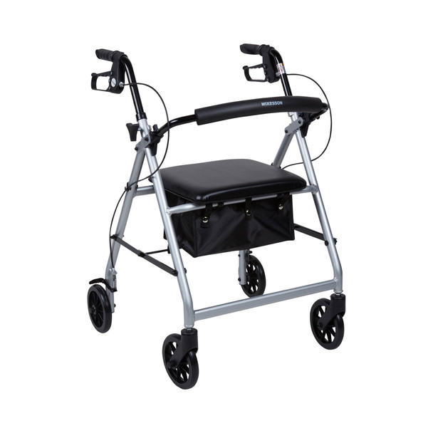 McKesson Lightweight Rollator, Silver side view