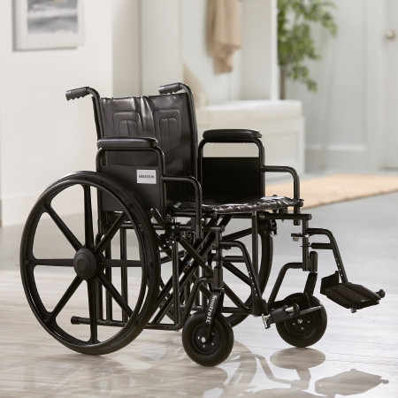 McKesson Bariatric Wheelchair with 22 Inch Seat, 450lb Capacity in home setting