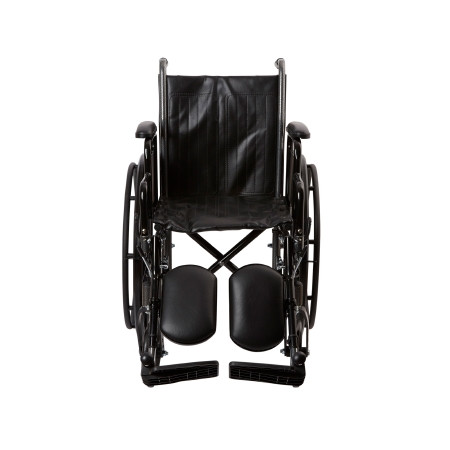 McKesson Wheelchair with 16 Inch Seat and Elevated Leg Rests front view