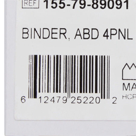 McKesson 12 Inch Abdominal Binder, Medium / Large label information
