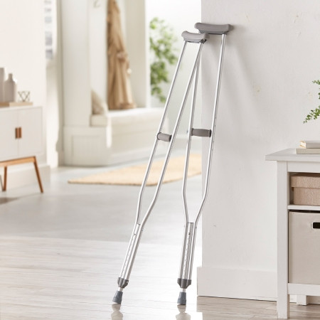 McKesson Underarm Crutches, Tall Adult in home setting