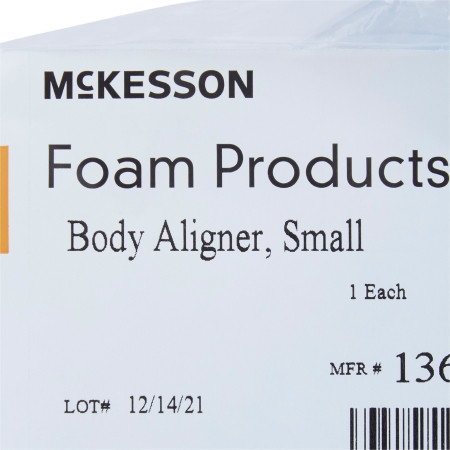 McKesson Foam Wedge Pillow, Small - 8 x 18 x 8 Inch - label