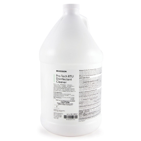McKesson Pro-Tech Surface Disinfectant Cleaner, 1 gallon, Floral Scent back of bottle