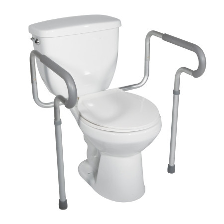 Toilet Safety Rail, White/Gray