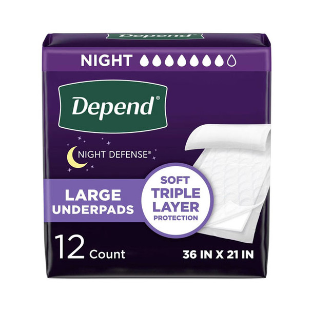 Depend Night Defense Underpads, 21 x 36 inch