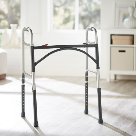 McKesson - Bariatric Folding Walker with Steel Frame, 500lb capacity in home setting