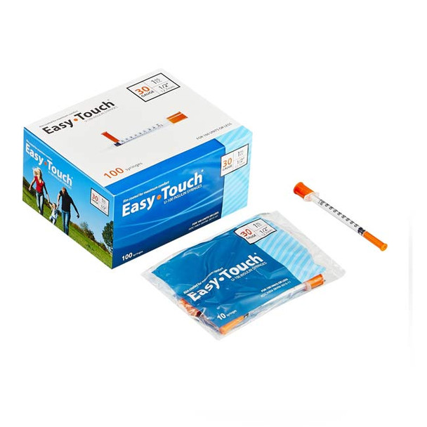 Easy-Touch Insulin Syringe with Needle, 30g