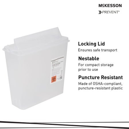 McKesson Prevent Clear Sharps Container, 1.25 gallon - details