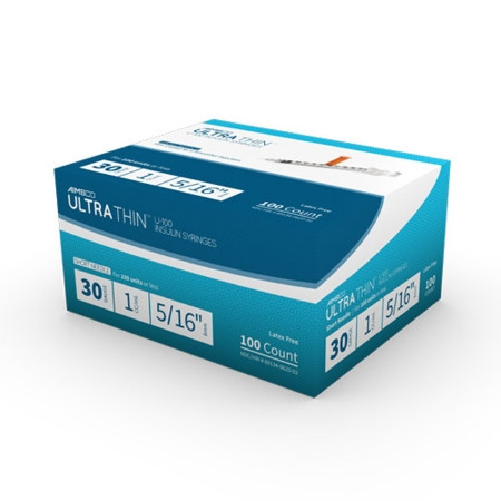 AIMSCO ULTRA THIN Insulin Syringe with Needle, 30 Gauge