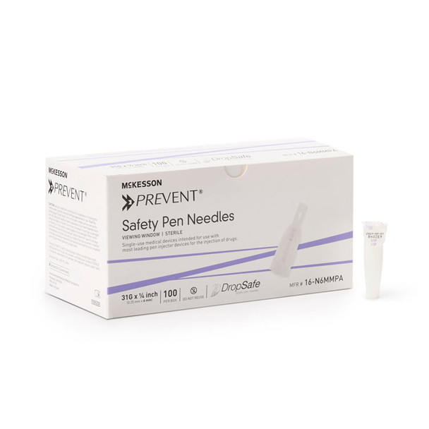 McKesson Prevent Safety Pen Needle, 31 Gauge, 6 mm