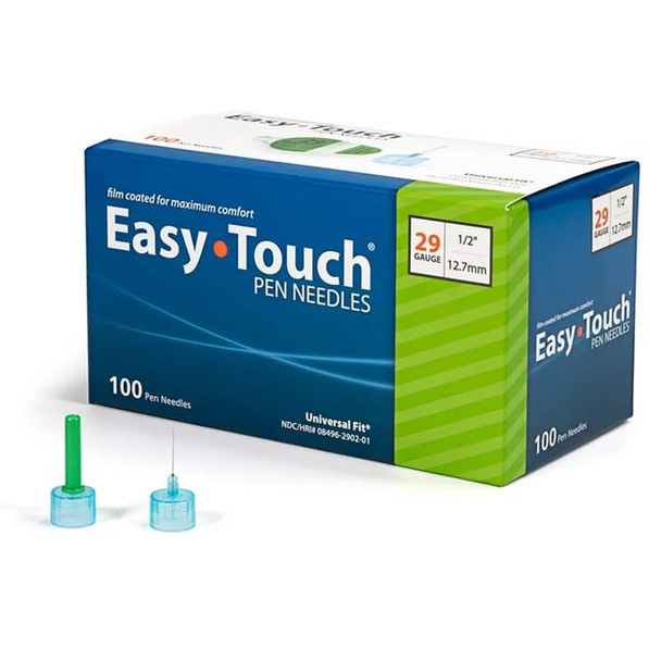 EasyTouch Non-Safety Insulin Pen Needles, 29 Gauge 12.7mm - Box