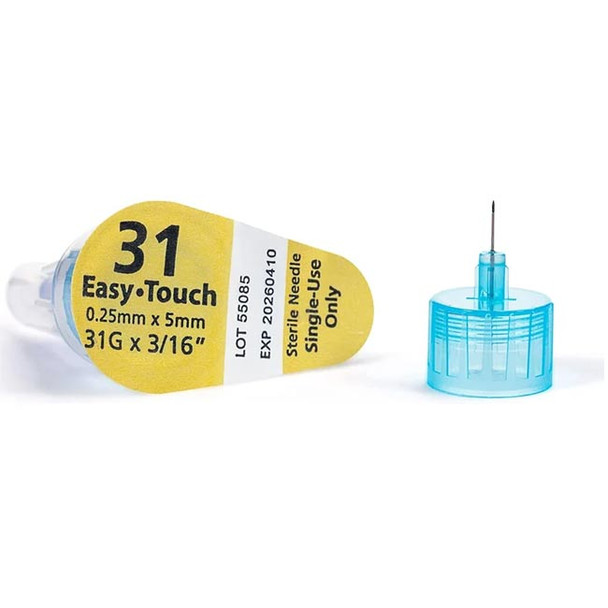 EasyTouch Non-Safety Insulin Pen Needles, 31 Gauge 5mm - needle packaging