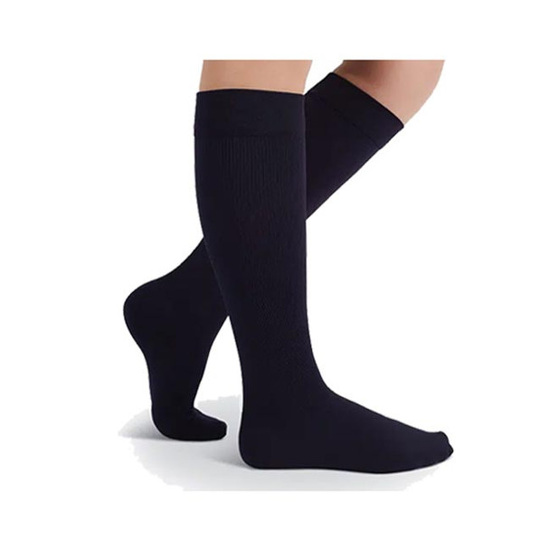 Mediven Angio Diabetic Compression Stockings, 15-20 mmHg, Petite Calf High, Closed Toe - black