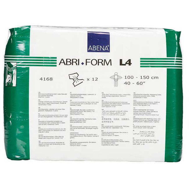 Abri-Form Diaper with Tabs, Heavy Absorbency - back of package Large