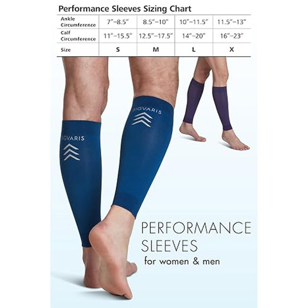 SIGVARIS Performance Calf Sleeve 20-30mmHg - Sizing Chart