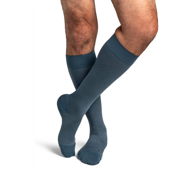 SIGVARIS Microfiber Patterns 20-30mmHg Short Length - Men - Storm Blue Confetti