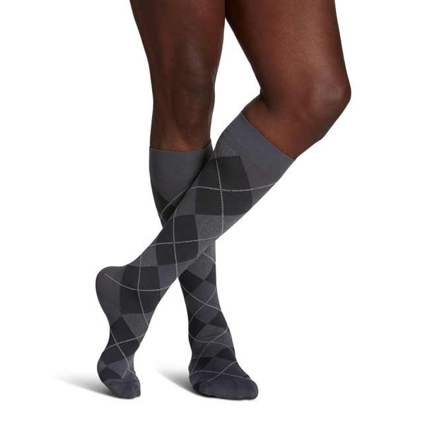 SIGVARIS Microfiber Shades 15-20mmHg - Men - Graphite Argyle