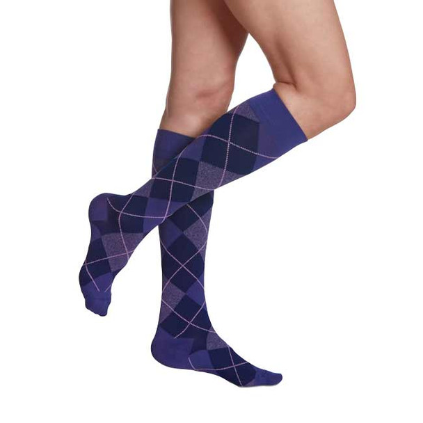 SIGVARIS Microfiber Shades 15-20mmHg - Women - Purple Argyle