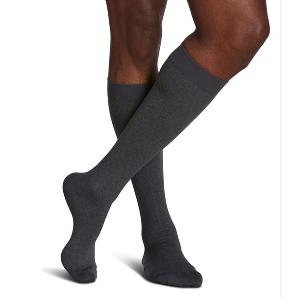 SIGVARIS Microfiber Patterns 20-30mmHg Long Length - Men - Graphite Heather
