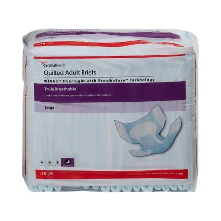 Wings Overnight Quilted Briefs with Tabs, Heavy Absorbency - Bag