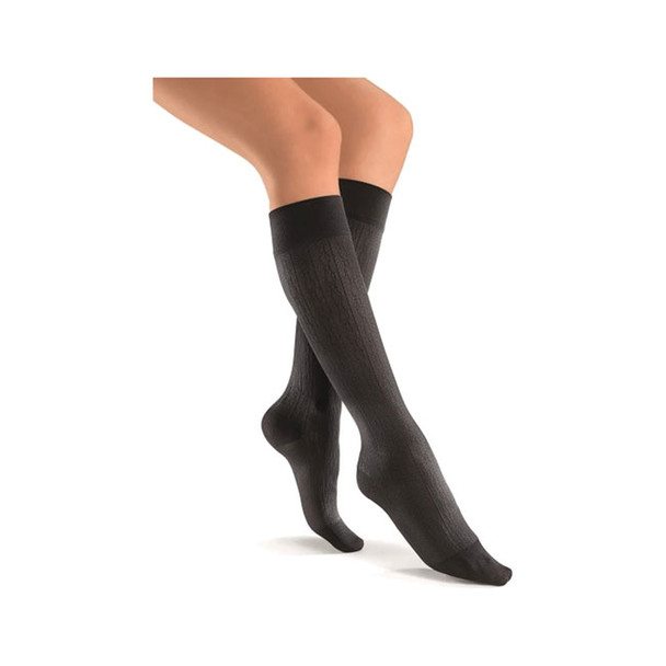 Jobst Activa SoSoft Brocade Knee-High Closed Toe 8-15mmHg - black