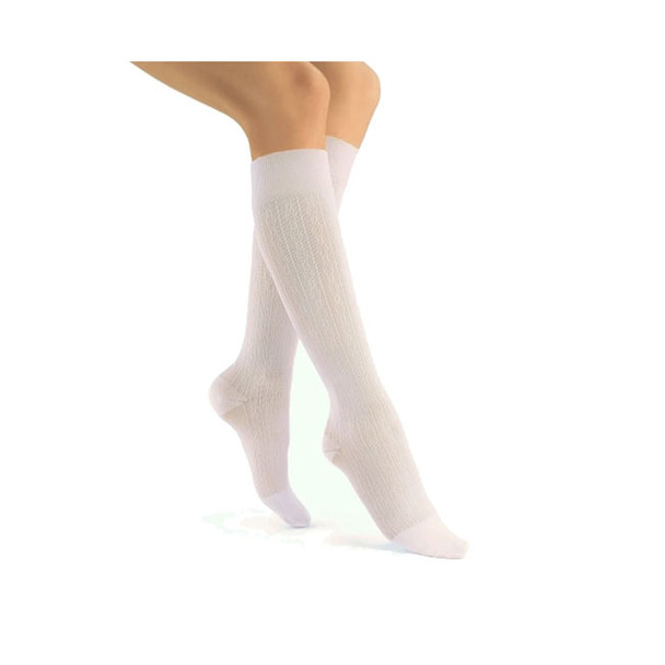 Jobst Activa SoSoft Brocade Knee-High Closed Toe 20-30mmHg - white