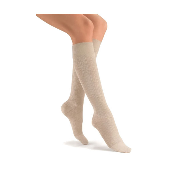 Jobst Activa SoSoft Brocade Knee-High Closed Toe 20-30mmHg - sand
