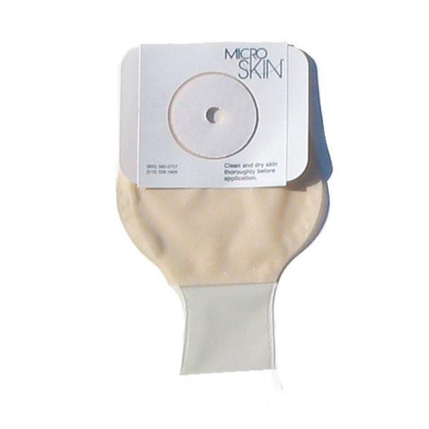 Cymed MicroSkin - 9" Drainable One-piece Colostomy Bag with Washer (Pre-cut) Full Length View
