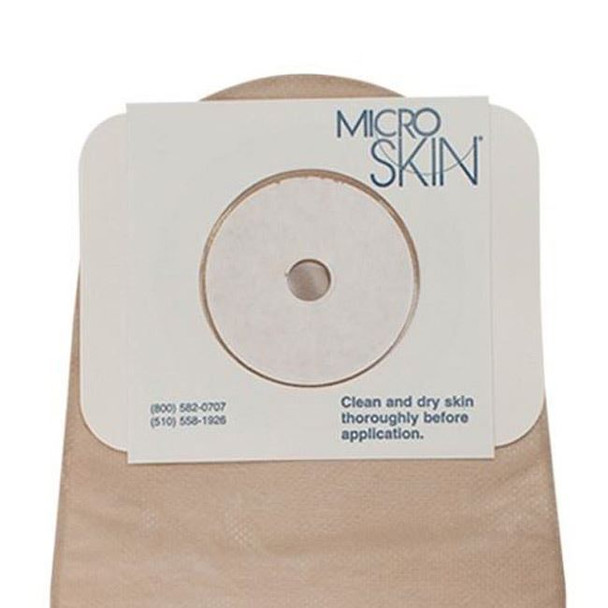 Cymed MicroSkin - 9" Drainable One-piece Colostomy Bag with Washer (Pre-cut) Bag Top View