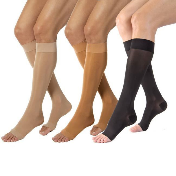 Jobst UltraSheer - Women's Knee High 15-20mmHg Compression Stockings (Open Toe) full length view