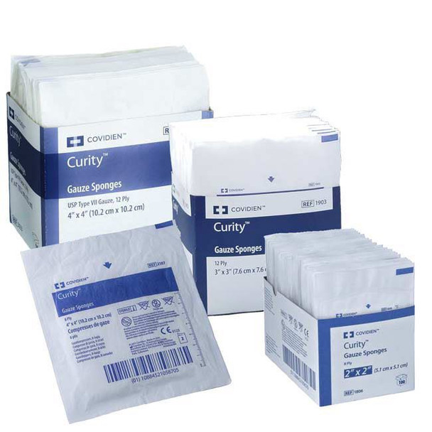 Covidien Curity - Sterile Gauze Sponges Box Front View