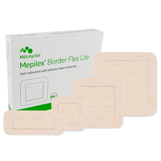 Molnlyck Mepilex Border Flex Lite Sterile Self-adherent Soft Silicone Foam  Dressing