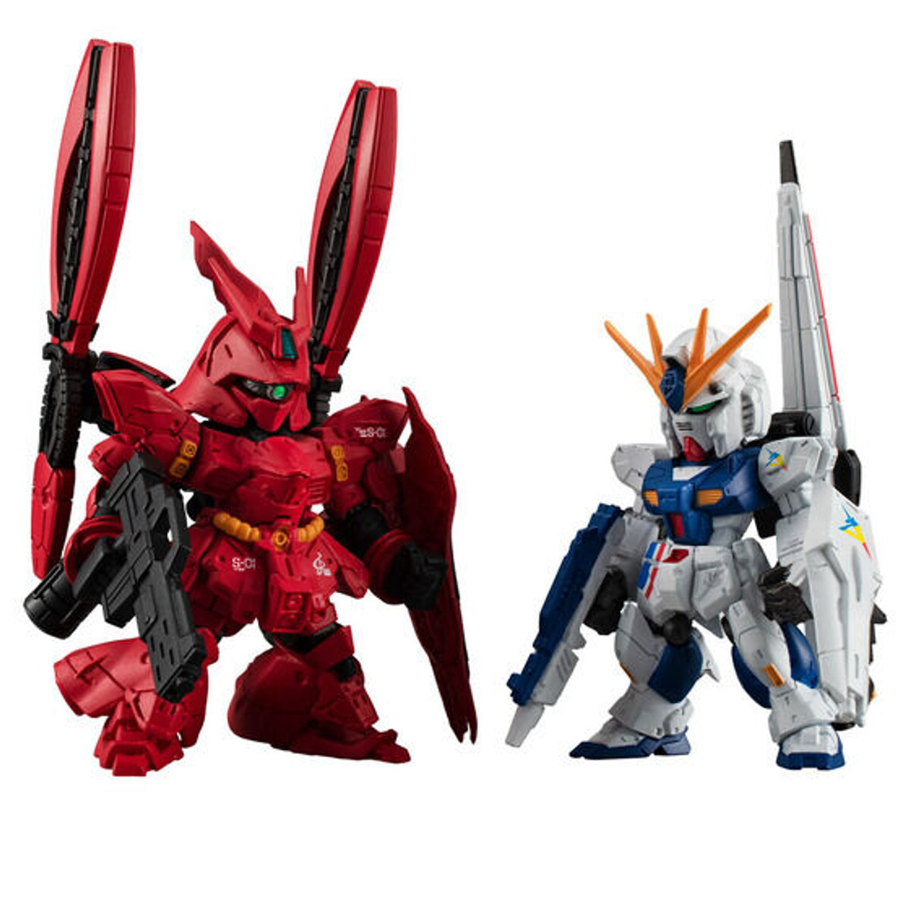 FW GUNDAM CONVERGE CORE RX-93ff Nu Gundam & MSN-04FF Sazabi Set (Shokugan)