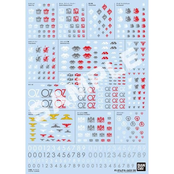 Gundam Decal DX 08 for MOBILE SUIT GUNDAM W EW SERIES (The Glory