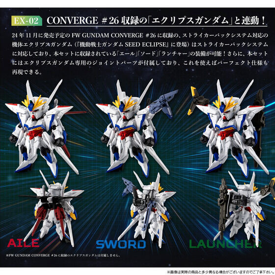 FW GUNDAM CONVERGE CORE Strike Gundam FULL WEAPON SET (Shokugan)