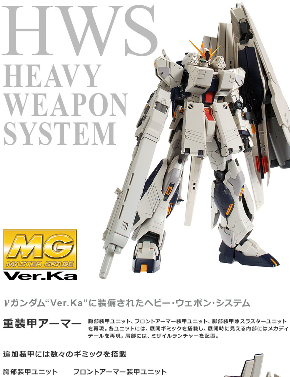 BANDAI MG 1/100 Nu Gundam HWS Ver. Ka Plastic Model Kit ν