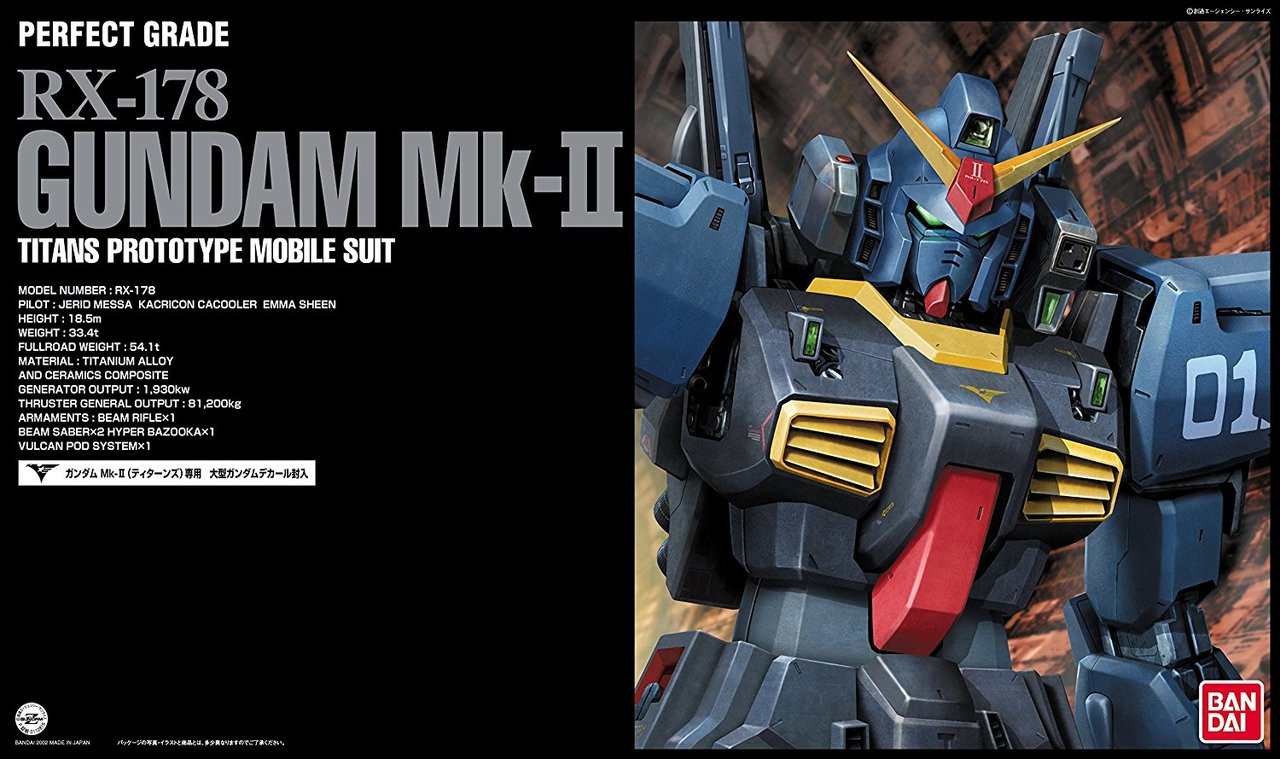 BANDAI PG 1/60 RX-178 Gundam Mk-II Titans Plastic Model Perfect 