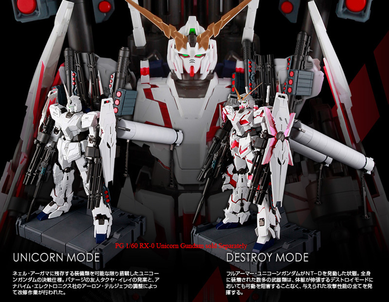 PERFECT GRADE PG 1/60 RX-0 UNICORN ARMOR GUNDAM LED FA Unit Divine