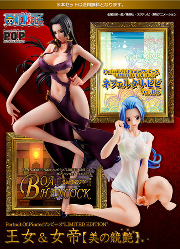 POP One Piece LIMITED EDITION(Boa Hancock Ver.3D2Y)&(Nefeltari Vivi Ver.BB) 1/8 PVC Figure w/Poster