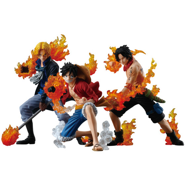 BANDAI Premium One Piece ATTACK STYLING Three Brothers of Flame SET of 3 PVC Figure