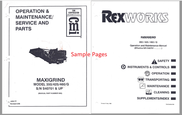 Maxigrind 425/460 Manual (Norkot, Rexworks, CMI)