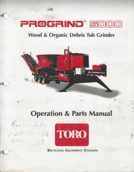 Toro Progrind 5000 Tub Grinder Manual